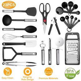 23Pcs Kitchen Utensil Set Stainless Steel Nylon Heat Resistant Cooking Utensil Tool Kit