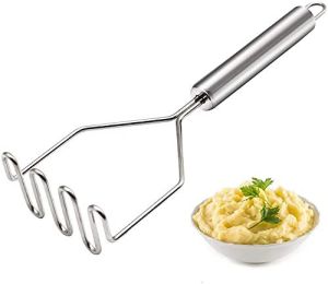 Kitchen Utensils Potato Masher For Potato Ricer Baby Food Best Kitchen Tools Stainless Steel Dishwasher Safe (Wavy)